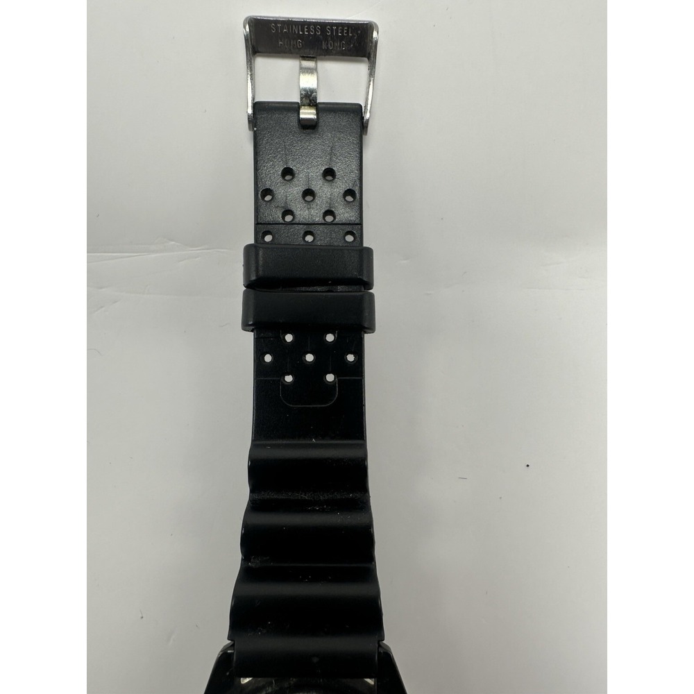 Gruen GR4684 Green Dial New Battery 34MM 8.25" Black Rubber Band Rare Diver C42 - Picture 9 of 12